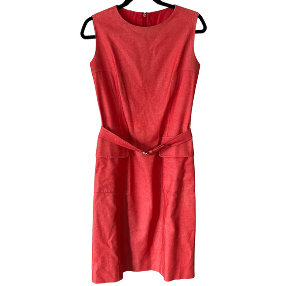 Vintage Samsonite Black Label Made In Italy Red Women Sleeveless Sheath Dress 10 - Picture 1 of 12